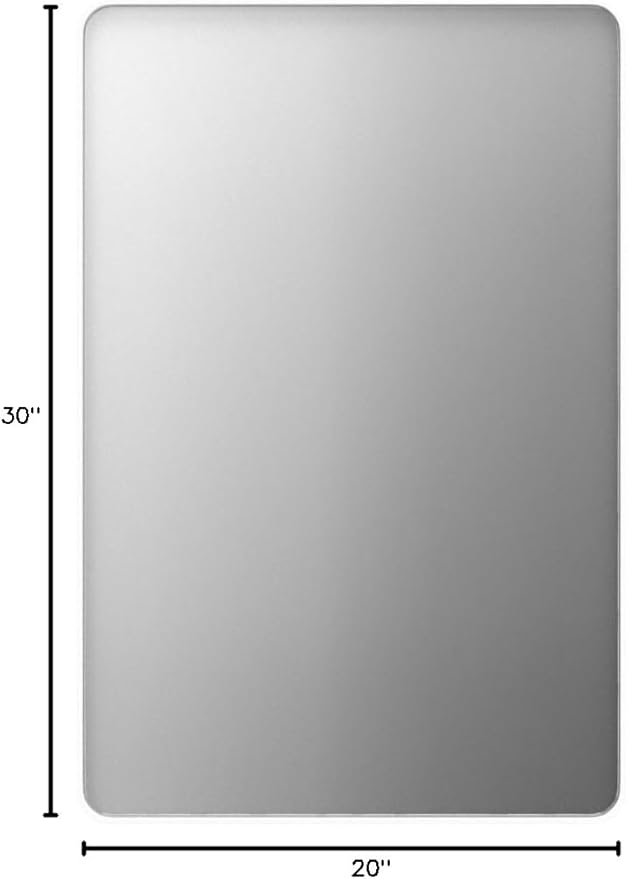 LOAAO 20x30 Inch White Metal Framed Bathroom Mirror