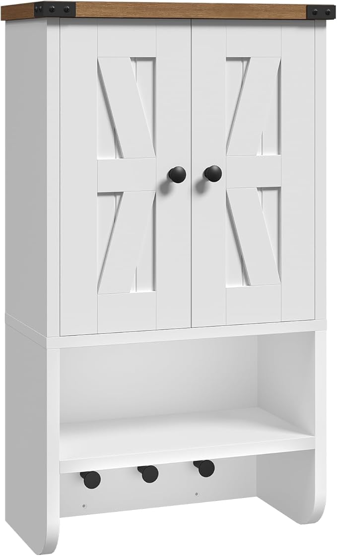 MAHANCRIS Bathroom Wall Cabinet, Farmhouse Medicine Cabinet