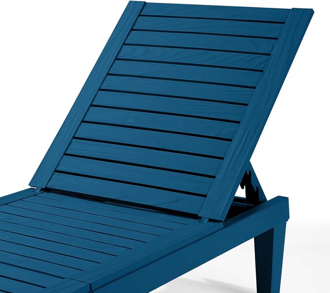 Nestl Sun Tanning Chair - Blue Chaise Lounge Chair Outdoor, Lightweight Pool Lounge Chairs, Adjustable 5-Position Reclining Lawn Chair, Waterproof Beach Outdoor Lounge Chairs