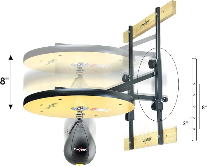 MaxxMMA Speed Bag Platform Kit - Heavy Duty Boxing Training Equipment with Punching Ball, Adjustable Height for Home Fitness, Suitable for Boxing and Fitness Enthusiasts