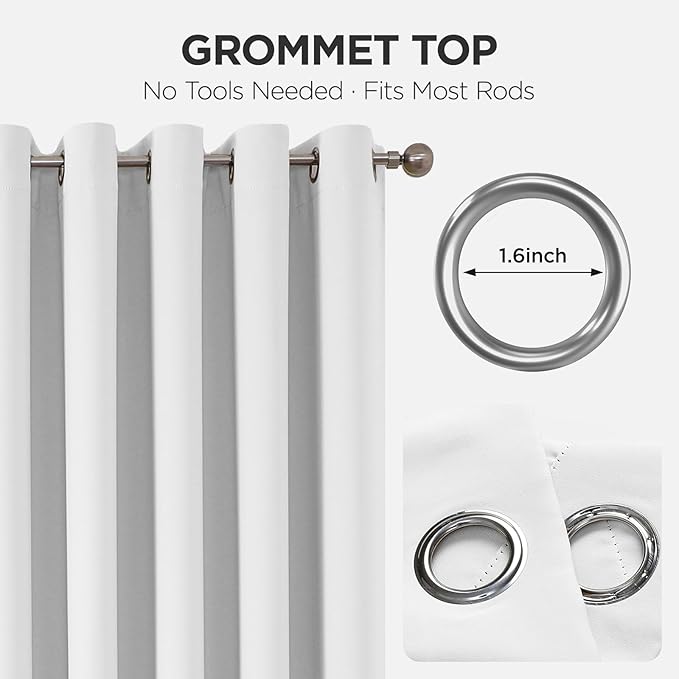 Joydeco Blackout Patio Sliding Door Curtains 84 Inches Long, Grommet Privacy