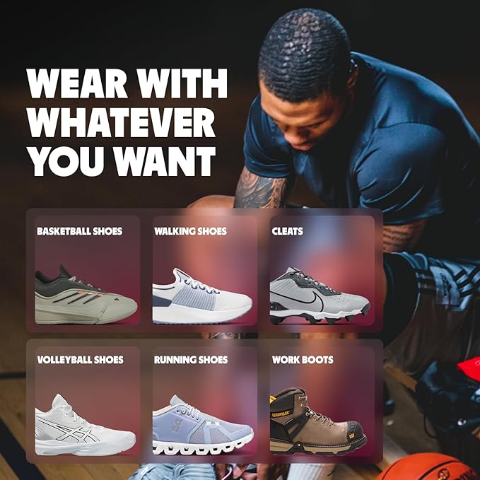 MOVE Baseline - All-Purpose Insoles - Sock Liner - Ultra Thin Shock Absorption - Maximum Freedom of Movement and Energy Return Cleats, Shoes, Running, Basketball, Baseball (M9-9.5/W10.5-11)
