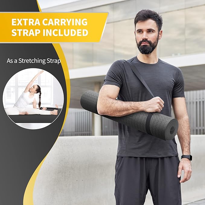 CAMBIVO Extra Wide Yoga Mat for Women and Men (72"/84"x 32"x 1/4") TPE Workout Mat, Non-slip Large Exercise Fitness Mat for Yoga, Pilates, Workout