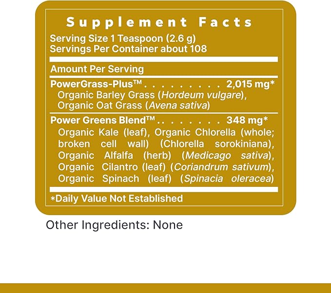 Premier Research Labs Premier Organic Greens - Super Greens Powder, Greens Superfood Powder for Drinks, Green Juice, Nutrition Support, Supergreens for Men & Women, Spinach, Alfalfa, Chlorella - 10 oz