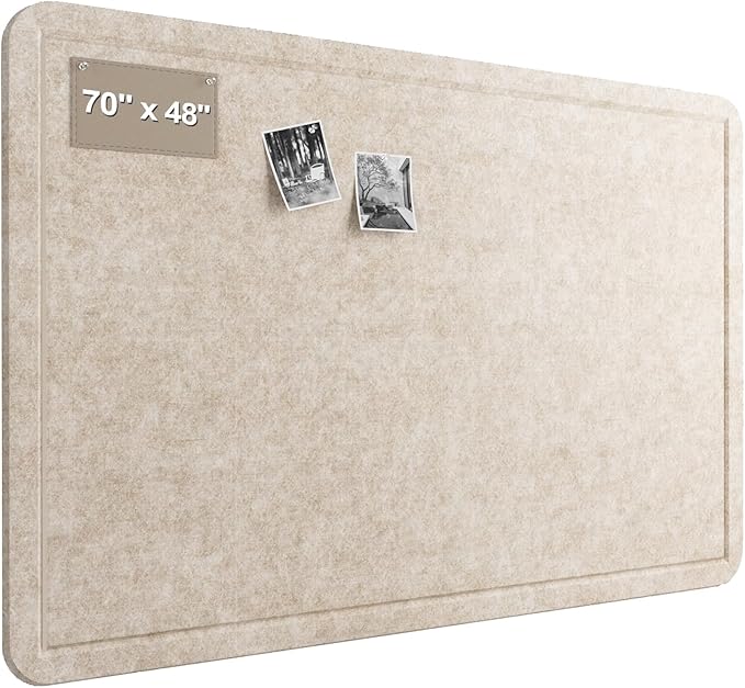 Large Felt Bulletin Board for Wall, Soft Felt Cork Board for Office, Home