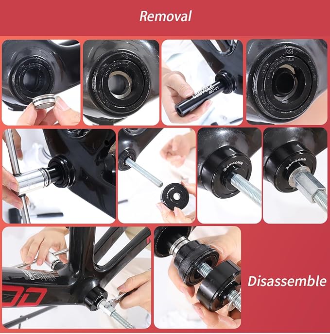 Bicycle Bearing Press Removal Tool,Bicycle Bearing Puller Install Tool, Bike Bottom Bracket Removal Tool Kit, Bicycle Bearing Press Kit BB73 BB86 BB30 BB91 BB92 PF30, MTB Road Bicycle Repair Tools