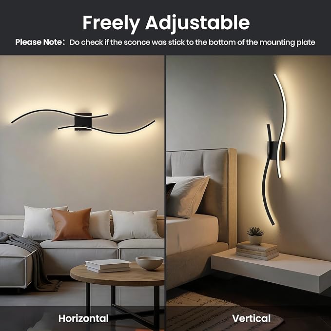 Battery Operated Wall Sconces Set of Two, 10000mAh Rechargeable Modern Wall