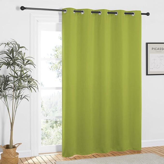 NICETOWN Fresh Green Blackout Curtains 84 inch Length, Grommet Top Room