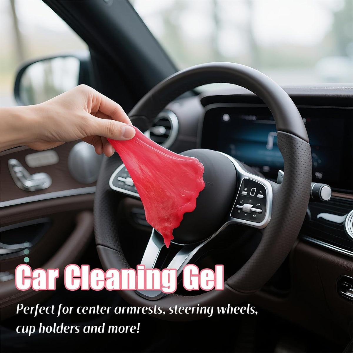 ASFSKY Car Cleaning Gel (Pink,Sakura) Cleaning Putty Universal Dust Cleaning Car Interior Cleaner Keyboard Dust Remover Car Slime Gifts for Men Women girl(1 pack)