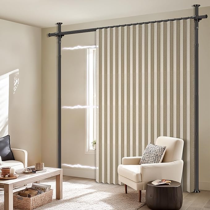 100% Blackout Room Divider Curtains Sets Beige W100 x L84 in, 1 Panel Curtain
