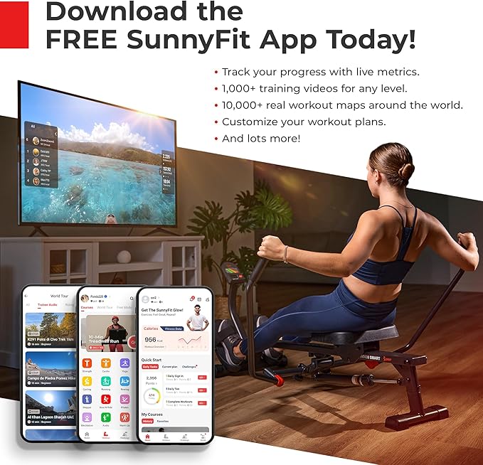 Sunny Health & Fitness Smart Under-Desk Bike Exerciser, Low-Impact Cardio Cycling Equipment for Home/Office, Mini Paddler for Arm/Leg Mobility Training, Free SunnyFit App Connect, Optional Motorized