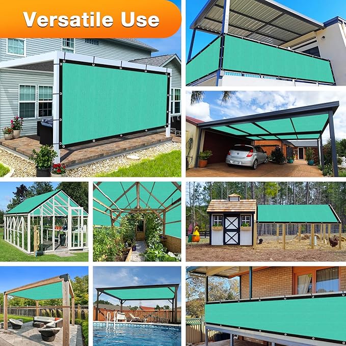 Artpuch Outdoor Pergola Shade Cover 6' X 14' Sun Shade Cloth with Grommets, 90% UV Protection Canopy Patio Privacy Screen (Customized Available) GN107, Turquoise