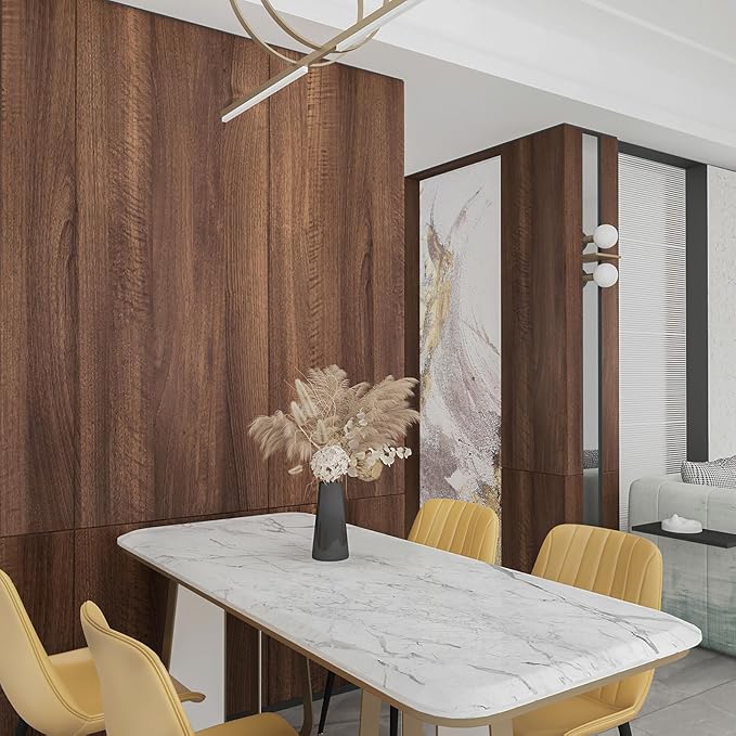 Walnut Wood Contact Paper 16x591 inch Dark Brown Wood Grain Wallpaper Peel and