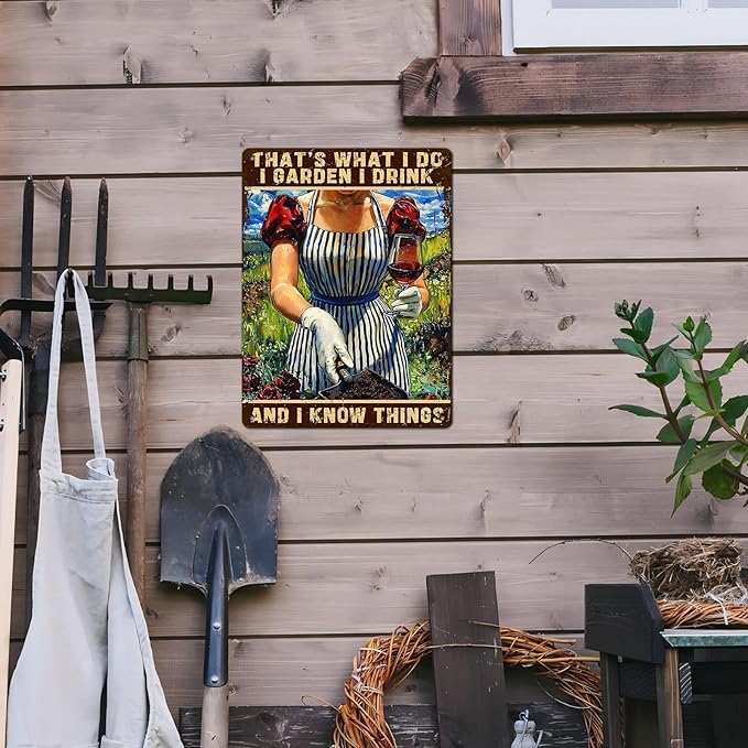 Gardening Decor That's What I Do I Garden Vintage Metal Sign for Home Yard Garden Backyard Garage Man Cave Shed Office Craft Room 12 * 16inch