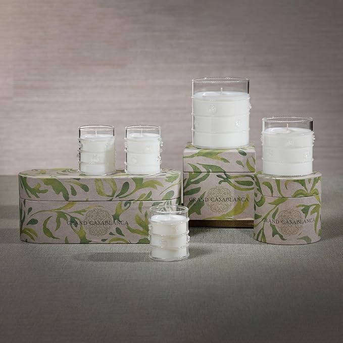 Zodax Grand Casablanca Glass Jar Scented Candle for Home Decor - Single-Wick Candle Ideal for Kitchen and Bathroom - Makes a Great Gift for Women and Men - Wild Tuberose- 2.82 Oz. - 3 Pack
