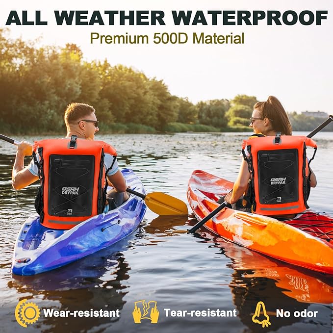 Waterproof Backpack Dry Bag 35L/55L/85Lā Heavy Duty Roll-Top Hiking Backpack Sack Keeps Gear Dry for Travel, Kayaking, Boating, Camping, Rafting and Fishing