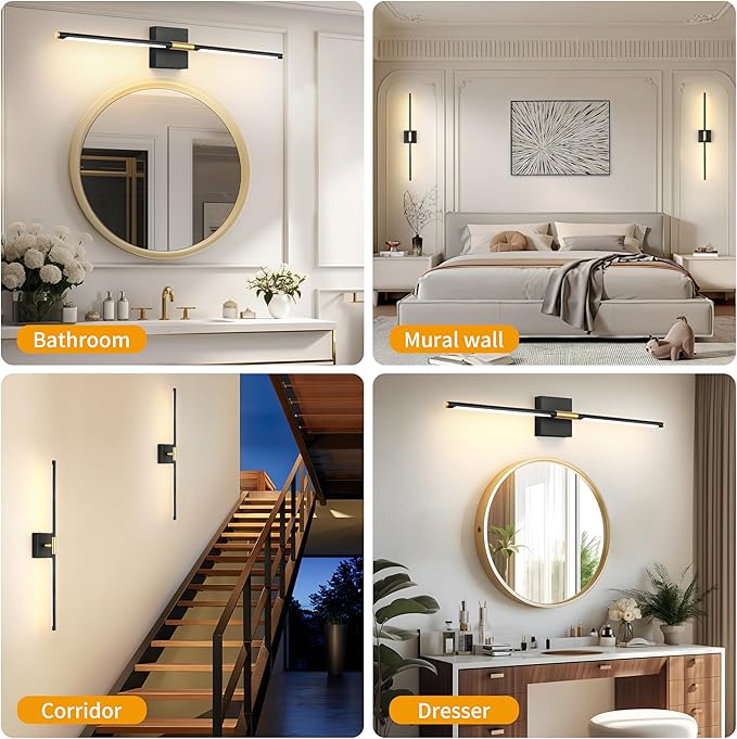 Morauroral 30 Inch Battery Operated Wall Sconces Set of Two, Dimmable Wall