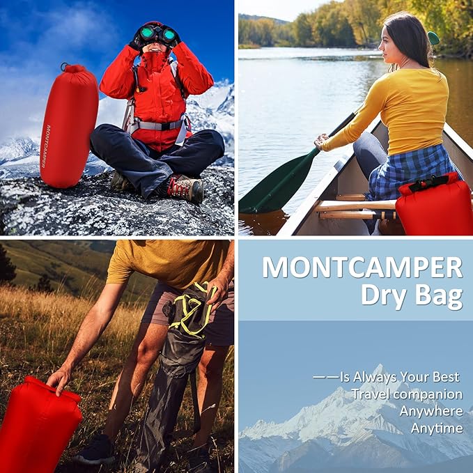 Waterproof Dry Bag-Large capacity Storage Sack for Outdoor Adventures-Enhanced 30D Nylon Waterproof Fabric-Float on Water-Keep Luggage Dry and Organized(10L/Red)
