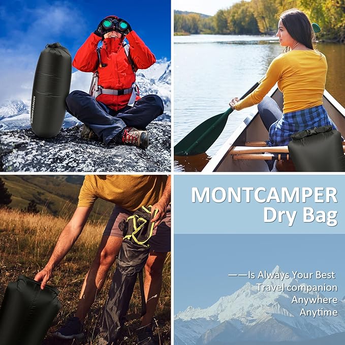 30D Nylon Waterproof Storage Sack for Camping, Hiking and fishing- Roll Top Closure-Portable Waterproof Dry Bag-Keeping Luggage Dry and Organized(5L/Black)