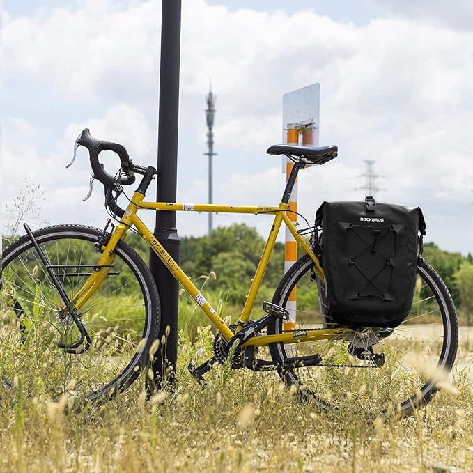 ROCKBROS Bike Panniers Waterproof Rear Rack Bag Max 30L Large Capacity for Cycling Traveling Commuting