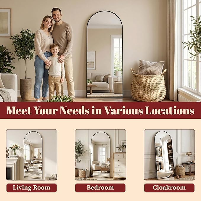 Suidia 88"x44" Arched Full Length Mirror