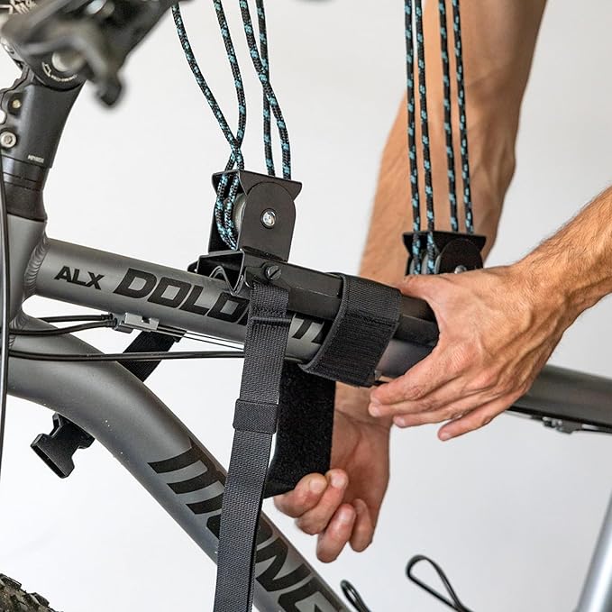 StoreYourBoard Bike Hoist, No-Slip Bicycle Ceiling Storage, Heavy-Duty Garage Pulley Lift System, Road, MTB, Fat Tire, Ebike Hanger