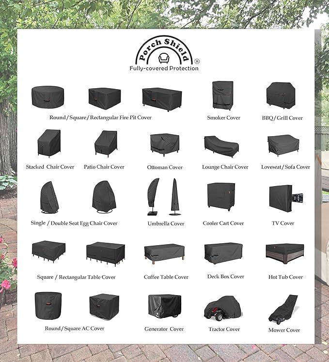 Porch Shield 30 Inch Electric Smoker Cover for Masterbuilt Smoker, Waterproof Heavy Duty Outdoor Smoker Grill Covers 23W x 21D x 35H inch, Black