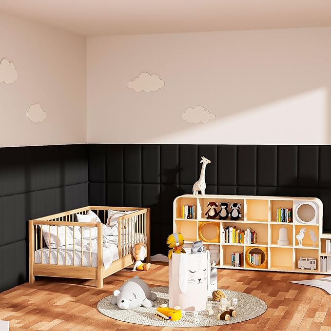 3D Anti-Collision Wall Padding for Kids, Self-Adhesive Headboard Panels for