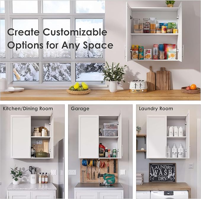 FIMELLO 30" Laundry Room Cabinets Wall Mounted