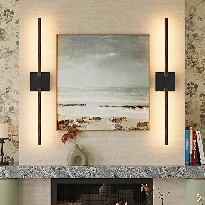 Rayogale Rechargeable Battery Operated Wall Sconce Set Two, 8000mAh Cordless