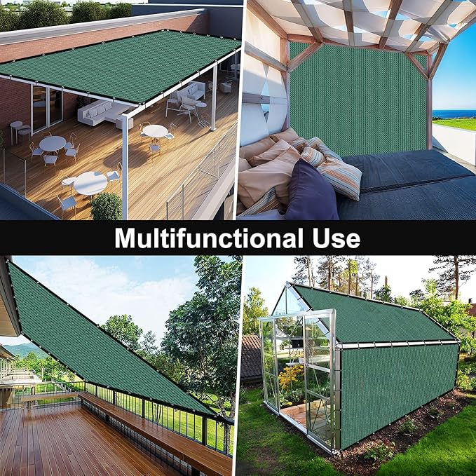 Artpuch 90% Sun Shade Cloth, 6 x 16 FT Pergola Shade Cover Canopy with Grommets, Sun Screen Fabric Tarp for Patio, Outdoor, Garden, Backyard, Green