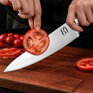 Japanese Chef Knife 8 Inch Professional for Kitchen, High Carbon Stainless Steel Chopping Knife for Vegetable, Razor Sharp Cooking Knife for Meat Cutting with Full-tang Handle