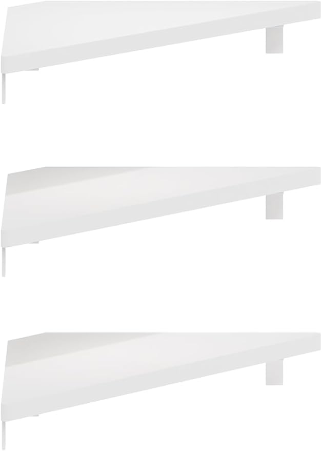 Furinno Rossi Triangle Corner Floating Shelves, Wall Mount Display Shelf