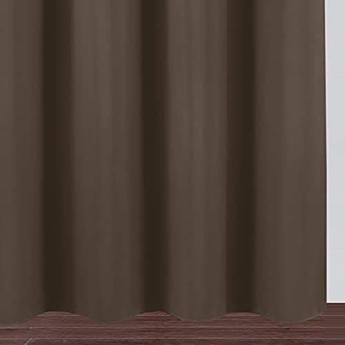 LEMOMO Chocolate Brown Thermal Blackout Curtains/42 x 95 Inch/Set of 2 Panels