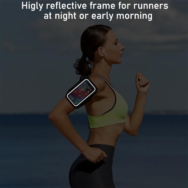 Arm Band for Phone for Running, Phone Holder for Running for iPhone & Samsung Galaxy, Cell Phone Armband Holder for Walking, Gym, Workout, w/Adjustable Strap&Zipper Pocket (Black Heather-S)