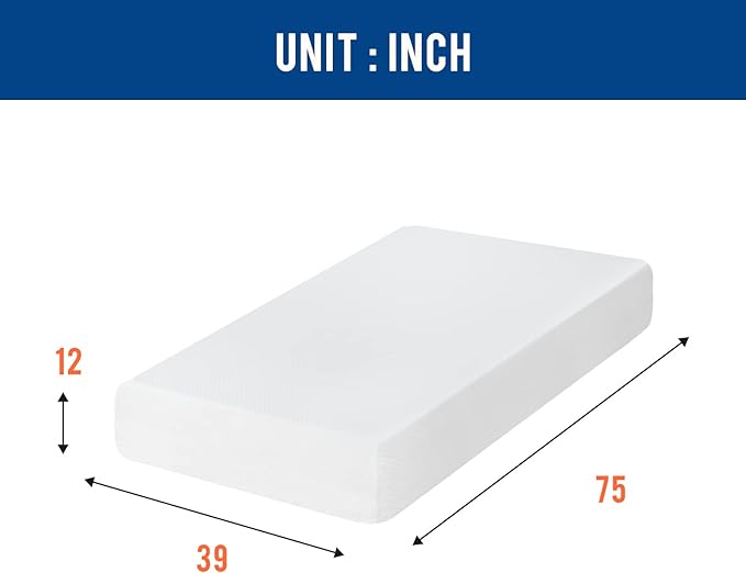 Twin Mattress 12 inch Gel Memory Foam Mattress Medium Firm Mattresses for Cool Sleep Relieving Pressure Relief CertiPUR-US Certified Mattress in a Box