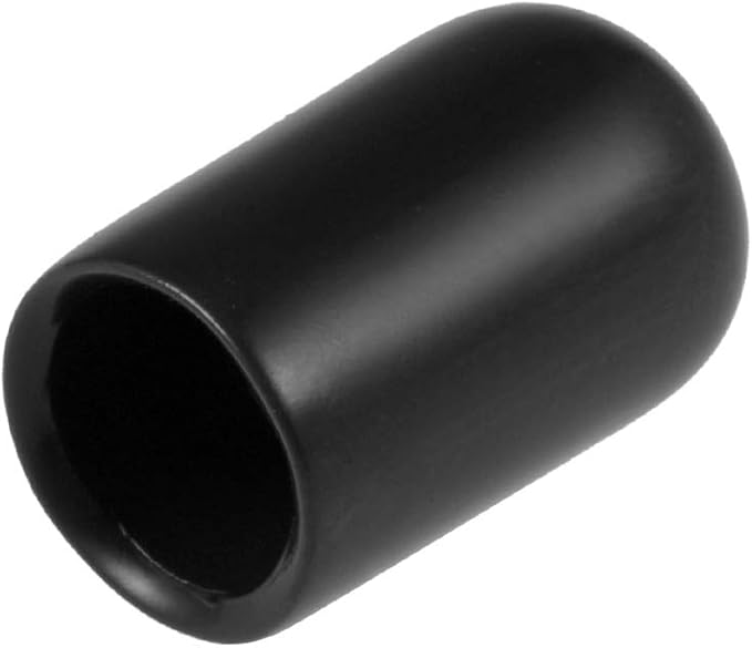 uxcell 20pcs Rubber End Caps 7mm ID Vinyl Round Tube Bolt Cap Cover Thread Protectors Black