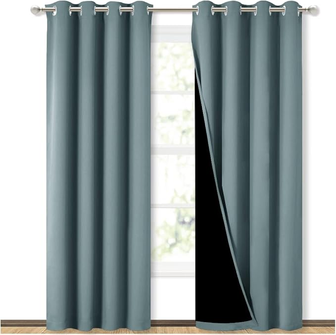 NICETOWN 100% Blackout Curtains 84 inches Long, Pair of Energy Smart & Noise