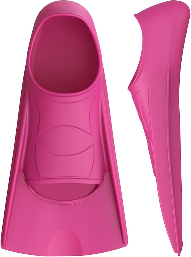 Gintenco Swim Fins, Kids Swim Training Fins for Lap Swimming, Travel Size Flippers with Mesh Bag, Silicone Swimming Fins for Kids Teens Adults Women Men