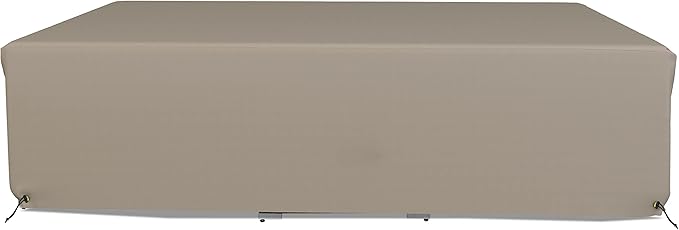 Covers & All Patio Sectional Sofa Set Cover 160 GSM PVC Emboss Fabric Outdoor Furniture Table and Chair Set Cover with Drawstring for Snug Fit (83''W x 52" D x 29''H, Beige)