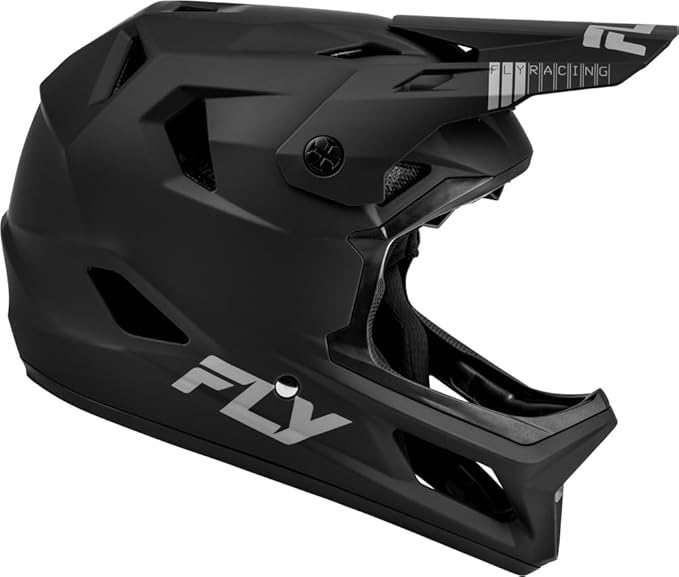 Fly Racing Rayce Full-Face Mountain Bike/BMX Helmet – ASTM F1952 DH Certified, CPSC 1203, CE EN1078, Poly-Alloy Shell, TFV Ventilation, Removable Liner