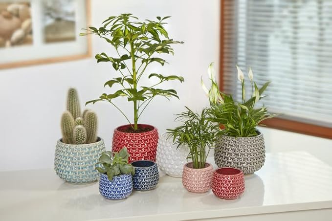 Bloomingville Stoneware Flower Pot Pinecone, Planter, 6,5'', Rose