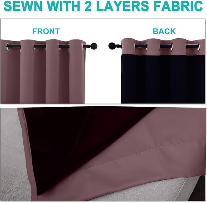 NICETOWN 100% Blackout Short Curtains