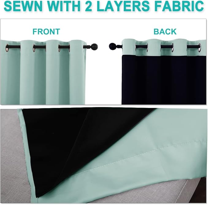 NICETOWN 100% Blackout Window Curtain Panels, Cold and Full Light Blocking