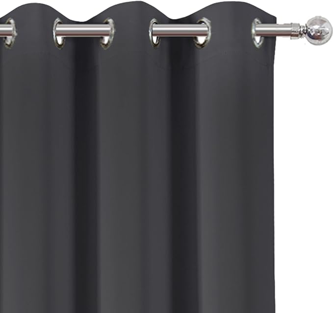 LEMOMO Blackout Curtains 42 x 63 inch/Dark Grey Curtains Set of 2