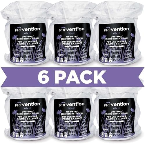 Prevention All Purpose Disinfecting Wipes – Cleaning Wipes Canister, Bulk Cleaner Towelettes for Salons, Spas, Clinics, Studios – Hospital Grade Surface Sanitizing – 160 Count per Refill Bag (6 Pack)