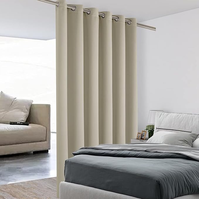 BONZER Room Divider Blackout Curtain Wide Room Darkening Total Privacy Wall