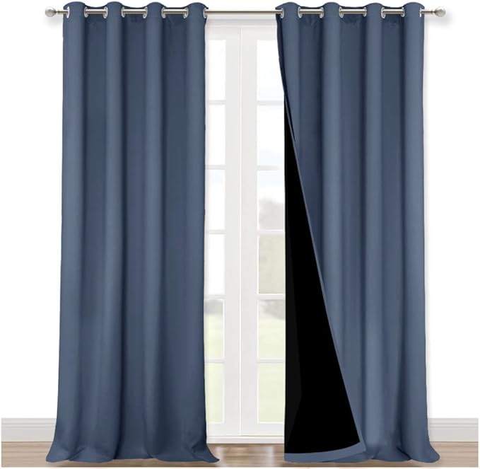 NICETOWN Insulated 100% Blackout Curtains, Noise Reducing Performance Drapes