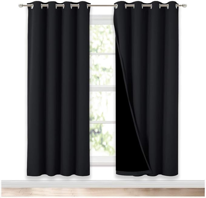 NICETOWN 100% Blackout Window Curtain Panels, Full Light Blocking Drapes