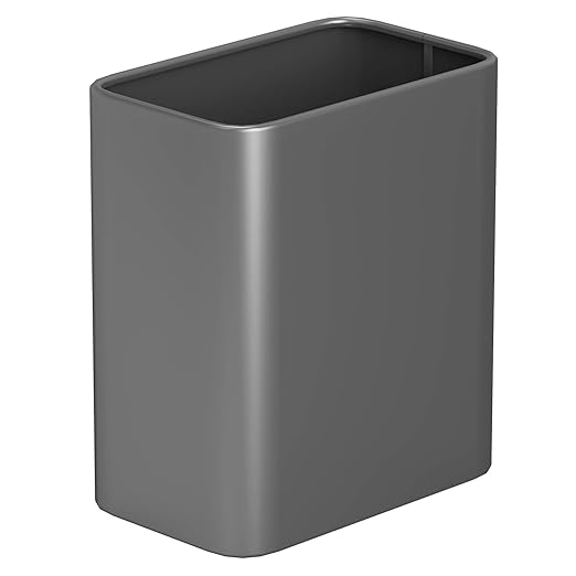 Cesun Small Bathroom Trash Can, 2.1 Gallons, Open-Top, Gray Metal, Stainless Steel, Modern, Ideal for Bathroom, Bedroom, Home Office,Toilet, Rv,Near Desk, Under Sink